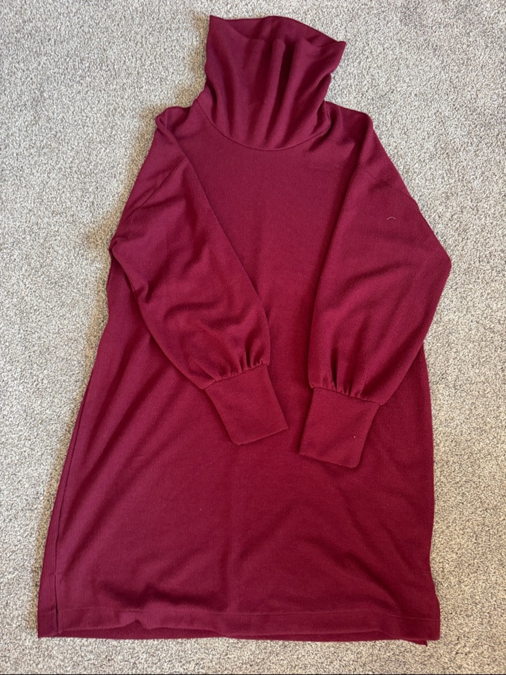 nine britton Burgundy Cowl Neck Sweater Dress